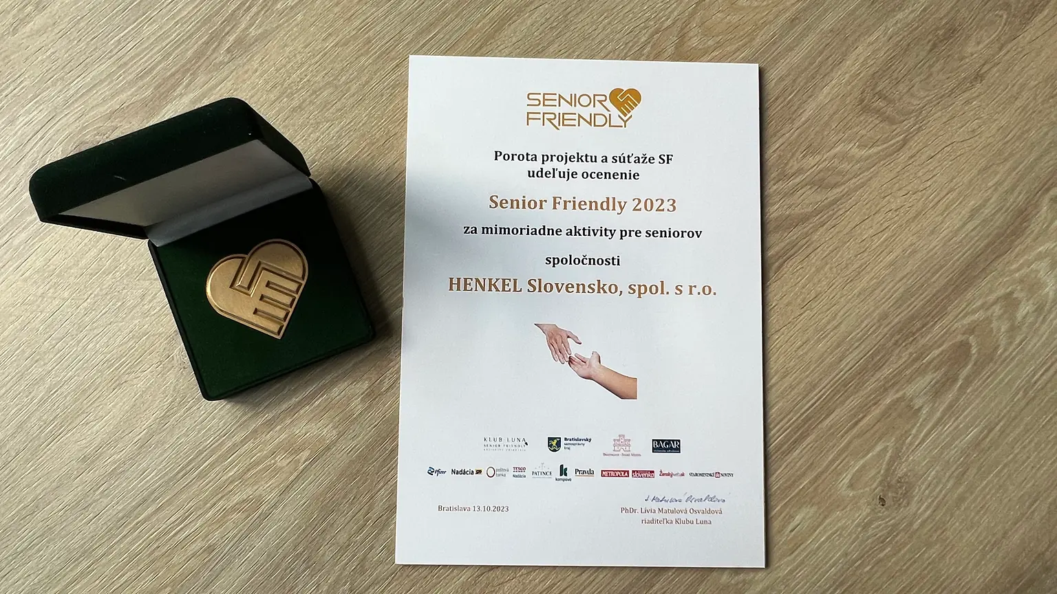 Spoločnosť Henkel Slovensko opäť získala výnimočnú cenu Senior Friendly